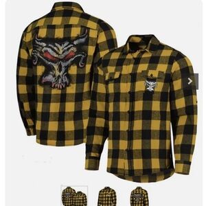 WWE Black and Yellow Checkered Men's Shirt